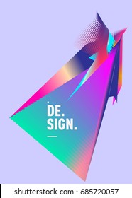 Vector of triangle geometric 3d forms. Modern info banner abstract backgrounds for poster, message presentations or identity layouts. Graphic template and ideas. 