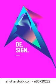 Vector of triangle geometric 3d forms. Modern info banner abstract backgrounds for poster, message presentations or identity layouts. Graphic template and ideas. 