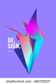 Vector of triangle geometric 3d forms. Modern info banner abstract backgrounds for poster, message presentations or identity layouts. Graphic template and ideas. 