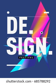 Vector of Triangle Geometric 3d forms. Abstract Modern Backgrounds for Design Festival Poster. Message Presentations or Identity Layouts. Graphic Template and ideas. 