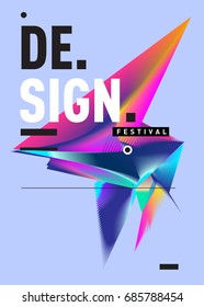 Vector of Triangle Geometric 3d forms. Abstract Modern Backgrounds for Design Festival Poster. Message Presentations or Identity Layouts. Graphic Template and ideas. 