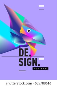 Vector of Triangle Geometric 3d forms. Abstract Modern Backgrounds for Design Festival Poster. Message Presentations or Identity Layouts. Graphic Template and ideas. 
