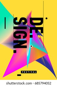 Vector of Triangle Geometric 3d forms. Abstract Modern Backgrounds for Design Festival Poster. Message Presentations or Identity Layouts. Graphic Template and ideas. 