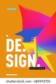 Vector of Triangle Geometric 3d forms. Abstract Modern Backgrounds for Design Festival Poster. Message Presentations or Identity Layouts. Graphic Template and ideas. 