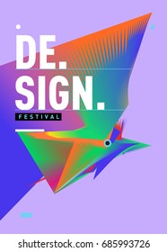 Vector of Triangle Geometric 3d forms. Abstract Modern Backgrounds for Design Festival Poster. Message Presentations or Identity Layouts. Graphic Template and ideas. 