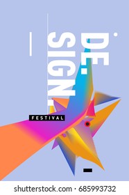 Vector of Triangle Geometric 3d forms. Abstract Modern Backgrounds for Design Festival Poster. Message Presentations or Identity Layouts. Graphic Template and ideas. 