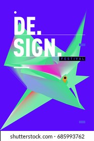 Vector of Triangle Geometric 3d forms. Abstract Modern Backgrounds for Design Festival Poster. Message Presentations or Identity Layouts. Graphic Template and ideas. 