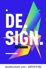 Vector of Triangle Geometric 3d forms. Abstract Modern Backgrounds for Design Festival Poster. Message Presentations or Identity Layouts. Graphic Template and ideas. 