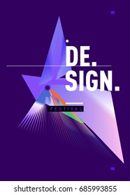Vector of Triangle Geometric 3d forms. Abstract Modern Backgrounds for Design Festival Poster. Message Presentations or Identity Layouts. Graphic Template and ideas. 