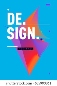 Vector of Triangle Geometric 3d forms. Abstract Modern Backgrounds for Design Festival Poster. Message Presentations or Identity Layouts. Graphic Template and ideas. 