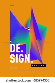 Vector of Triangle Geometric 3d forms. Abstract Modern Backgrounds for Design Festival Poster. Message Presentations or Identity Layouts. Graphic Template and ideas. 