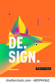 Vector of Triangle Geometric 3d forms. Abstract Modern Backgrounds for Design Festival Poster. Message Presentations or Identity Layouts. Graphic Template and ideas. 