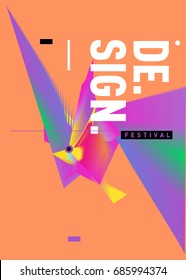 Vector of Triangle Geometric 3d forms. Abstract Modern Backgrounds for Design Festival Poster. Message Presentations or Identity Layouts. Graphic Template and ideas. 