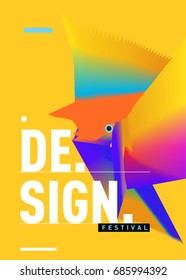 Vector of Triangle Geometric 3d forms. Abstract Modern Backgrounds for Design Festival Poster. Message Presentations or Identity Layouts. Graphic Template and ideas. 