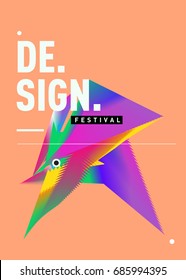 Vector of Triangle Geometric 3d forms. Abstract Modern Backgrounds for Design Festival Poster. Message Presentations or Identity Layouts. Graphic Template and ideas. 