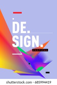 Vector of Triangle Geometric 3d forms. Abstract Modern Backgrounds for Design Festival Poster. Message Presentations or Identity Layouts. Graphic Template and ideas. 