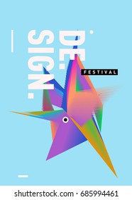 Vector of Triangle Geometric 3d forms. Abstract Modern Backgrounds for Design Festival Poster. Message Presentations or Identity Layouts. Graphic Template and ideas. 