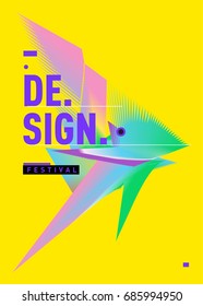 Vector of Triangle Geometric 3d forms. Abstract Modern Backgrounds for Design Festival Poster. Message Presentations or Identity Layouts. Graphic Template and ideas. 