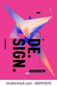 Vector of Triangle Geometric 3d forms. Abstract Modern Backgrounds for Design Festival Poster. Message Presentations or Identity Layouts. Graphic Template and ideas. 