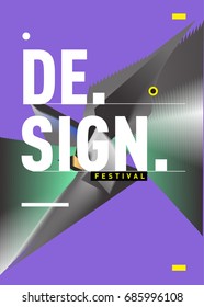 Vector of Triangle Geometric 3d forms. Abstract Modern Backgrounds for Design Festival Poster. Message Presentations or Identity Layouts. Graphic Template and ideas. 