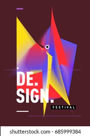 Vector of Triangle Geometric 3d forms. Abstract Modern Backgrounds for Design Festival Poster. Message Presentations or Identity Layouts. Graphic Template and ideas. 