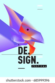 Vector of Triangle Geometric 3d forms. Abstract Modern Backgrounds for Design Festival Poster. Message Presentations or Identity Layouts. Graphic Template and ideas. 