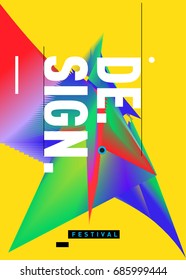Vector of Triangle Geometric 3d forms. Abstract Modern Backgrounds for Design Festival Poster. Message Presentations or Identity Layouts. Graphic Template and ideas. 