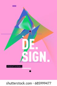 Vector of Triangle Geometric 3d forms. Abstract Modern Backgrounds for Design Festival Poster. Message Presentations or Identity Layouts. Graphic Template and ideas. 