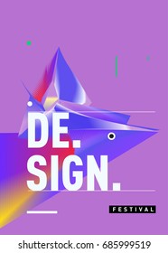 Vector of Triangle Geometric 3d forms. Abstract Modern Backgrounds for Design Festival Poster. Message Presentations or Identity Layouts. Graphic Template and ideas. 