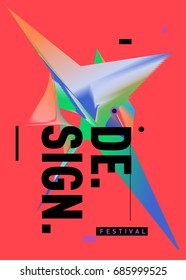 Vector of Triangle Geometric 3d forms. Abstract Modern Backgrounds for Design Festival Poster. Message Presentations or Identity Layouts. Graphic Template and ideas. 