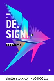 Vector of Triangle Geometric 3d forms. Abstract Modern Backgrounds for Design Festival Poster. Message Presentations or Identity Layouts. Graphic Template and ideas. 