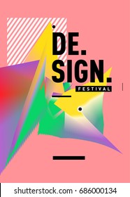 Vector of Triangle Geometric 3d forms. Abstract Modern Backgrounds for Design Festival Poster. Message Presentations or Identity Layouts. Graphic Template and ideas. 