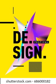 Vector of Triangle Geometric 3d forms. Abstract Modern Backgrounds for Design Festival Poster. Message Presentations or Identity Layouts. Graphic Template and ideas. 
