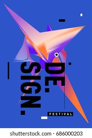 Vector of Triangle Geometric 3d forms. Abstract Modern Backgrounds for Design Festival Poster. Message Presentations or Identity Layouts. Graphic Template and ideas. 