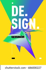 Vector of Triangle Geometric 3d forms. Abstract Modern Backgrounds for Design Festival Poster. Message Presentations or Identity Layouts. Graphic Template and ideas. 