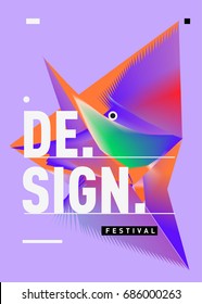 Vector of Triangle Geometric 3d forms. Abstract Modern Backgrounds for Design Festival Poster. Message Presentations or Identity Layouts. Graphic Template and ideas. 