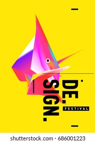 Vector of Triangle Geometric 3d forms. Abstract Modern Backgrounds for Design Festival Poster. Message Presentations or Identity Layouts. Graphic Template and ideas. 
