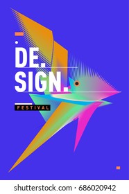 Vector of Triangle Geometric 3d forms. Abstract Modern Backgrounds for Design Festival Poster. Message Presentations or Identity Layouts. Graphic Template and ideas. 