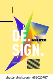 Vector of Triangle Geometric 3d forms. Abstract Modern Backgrounds for Design Festival Poster. Message Presentations or Identity Layouts. Graphic Template and ideas. 