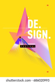 Vector of Triangle Geometric 3d forms. Abstract Modern Backgrounds for Design Festival Poster. Message Presentations or Identity Layouts. Graphic Template and ideas. 