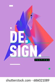 Vector of Triangle Geometric 3d forms. Abstract Modern Backgrounds for Design Festival Poster. Message Presentations or Identity Layouts. Graphic Template and ideas. 