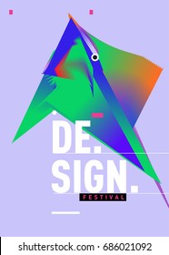 Vector of Triangle Geometric 3d forms. Abstract Modern Backgrounds for Design Festival Poster. Message Presentations or Identity Layouts. Graphic Template and ideas. 