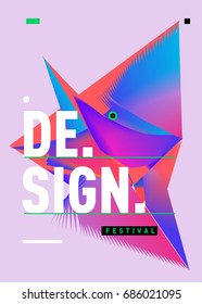 Vector of Triangle Geometric 3d forms. Abstract Modern Backgrounds for Design Festival Poster. Message Presentations or Identity Layouts. Graphic Template and ideas. 