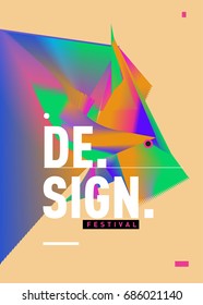 Vector of Triangle Geometric 3d forms. Abstract Modern Backgrounds for Design Festival Poster. Message Presentations or Identity Layouts. Graphic Template and ideas. 