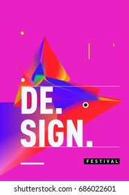 Vector of Triangle Geometric 3d forms. Abstract Modern Backgrounds for Design Festival Poster. Message Presentations or Identity Layouts. Graphic Template and ideas. 