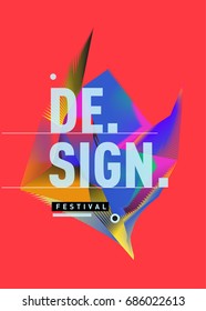 Vector of Triangle Geometric 3d forms. Abstract Modern Backgrounds for Design Festival Poster. Message Presentations or Identity Layouts. Graphic Template and ideas. 