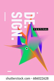 Vector of Triangle Geometric 3d forms. Abstract Modern Backgrounds for Design Festival Poster. Message Presentations or Identity Layouts. Graphic Template and ideas. 