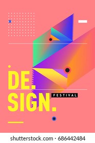 Vector of Triangle Geometric 3d forms. Abstract Modern Backgrounds for Design Festival Poster. Message Presentations or Identity Layouts. Graphic Template and ideas. 