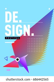 Vector of Triangle Geometric 3d forms. Abstract Modern Backgrounds for Design Festival Poster. Message Presentations or Identity Layouts. Graphic Template and ideas. 