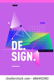 Vector of Triangle Geometric 3d forms. Abstract Modern Backgrounds for Design Festival Poster. Message Presentations or Identity Layouts. Graphic Template and ideas. 